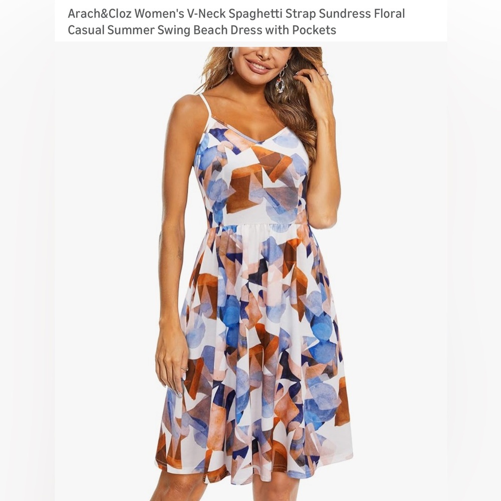 S4 Abstract Print Sleeveless Dress